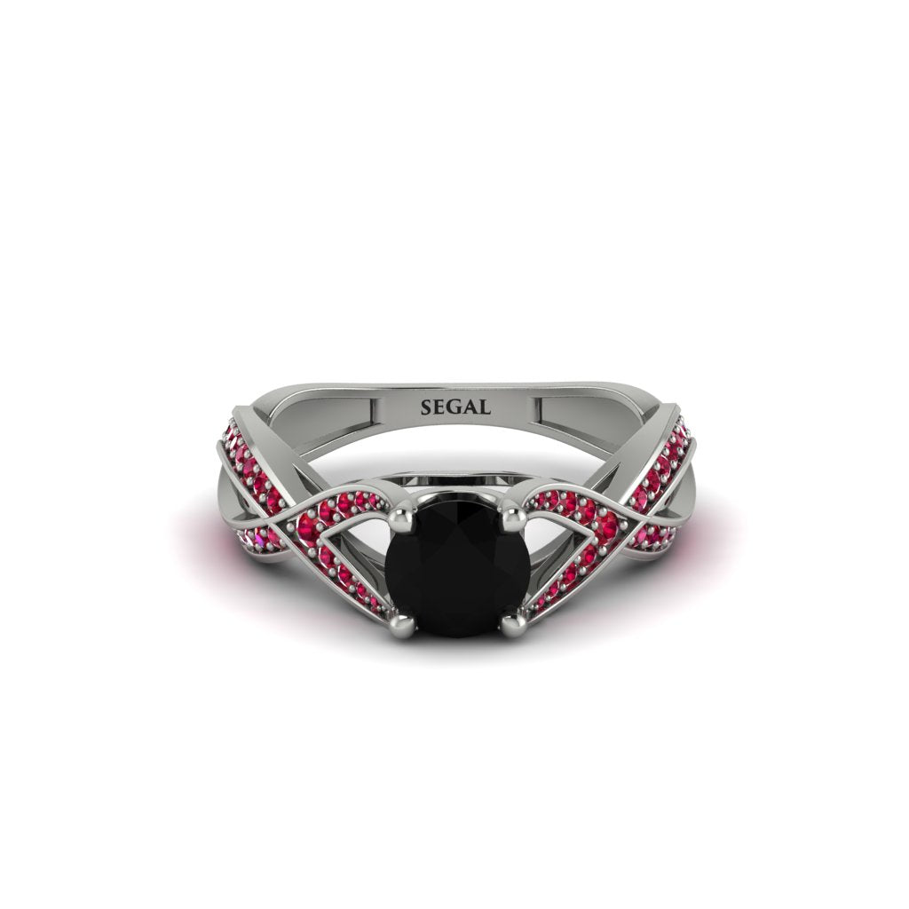 Black Diamond Eternal Twist Engagement Ring - Maisie No. 54