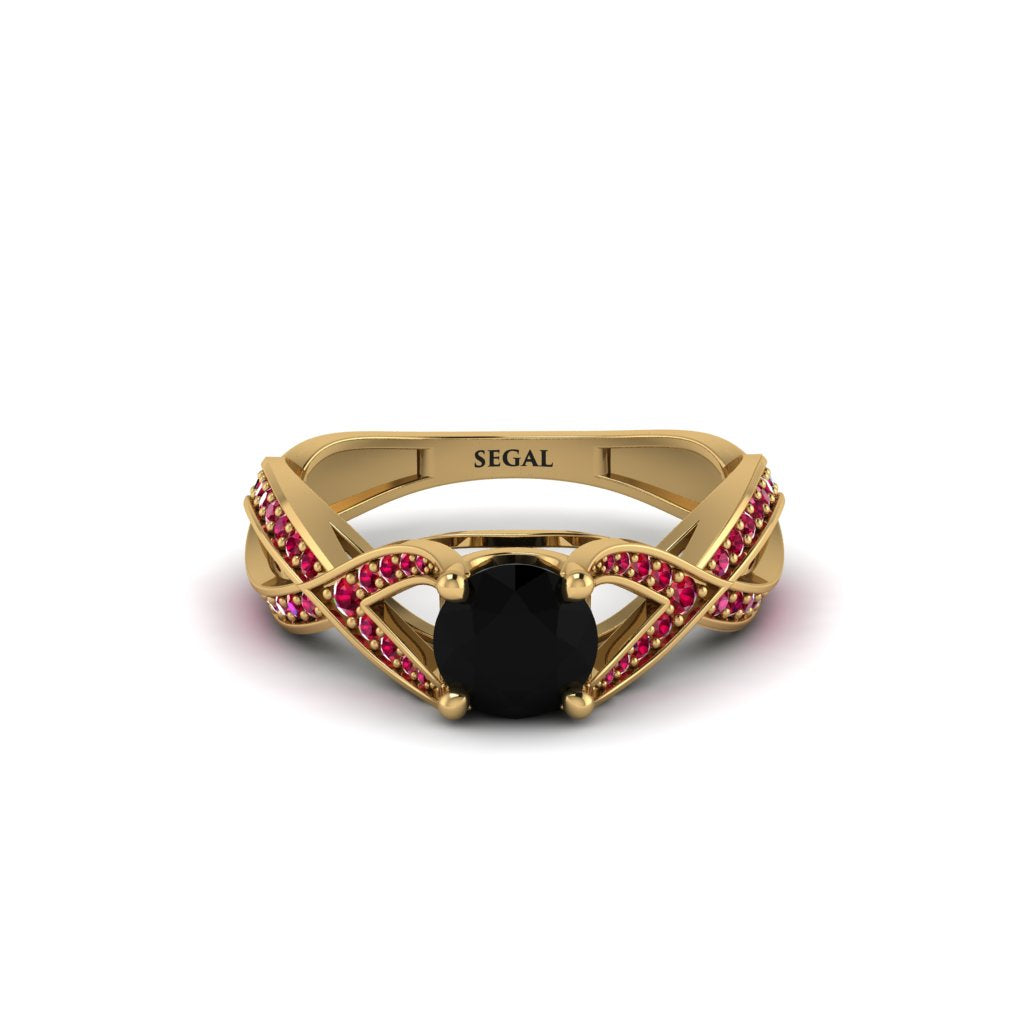 Black Diamond Eternal Twist Engagement Ring - Maisie No. 52