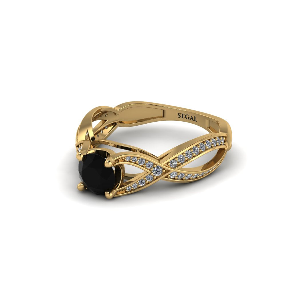 Black Diamond Eternal Twist Engagement Ring - Maisie No. 7