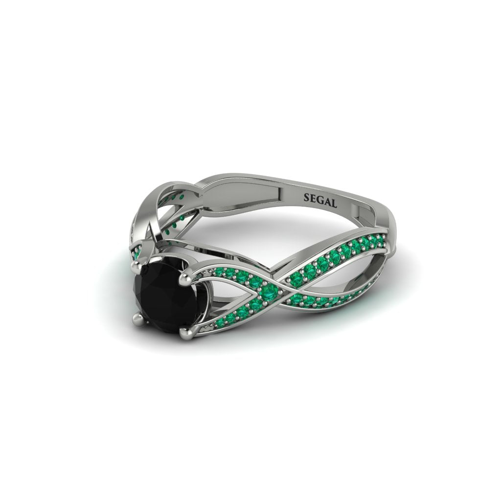 Black Diamond Eternal Twist Engagement Ring - Maisie No. 24