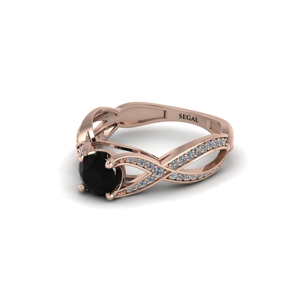 Black Diamond Eternal Twist Engagement Ring - Maisie No. 8