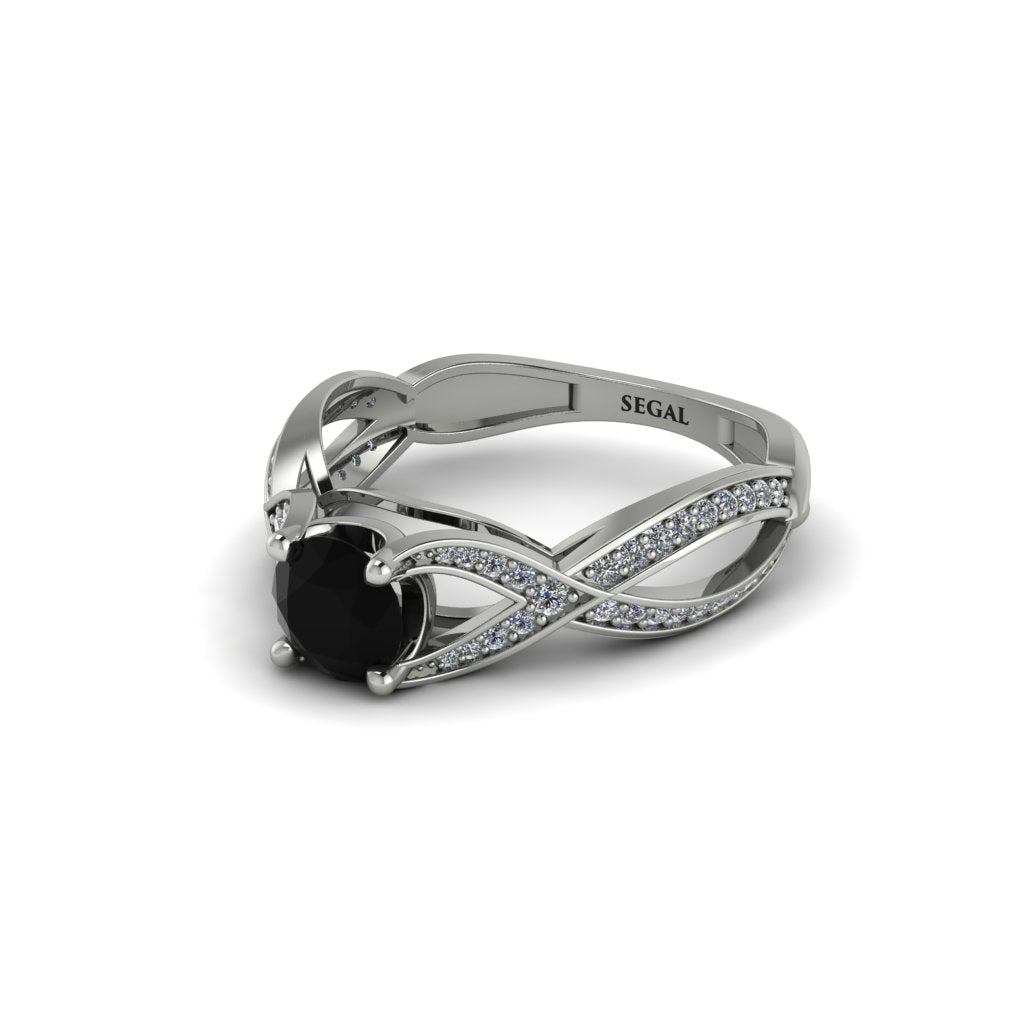 Black Diamond Eternal Twist Engagement Ring - Maisie No. 9