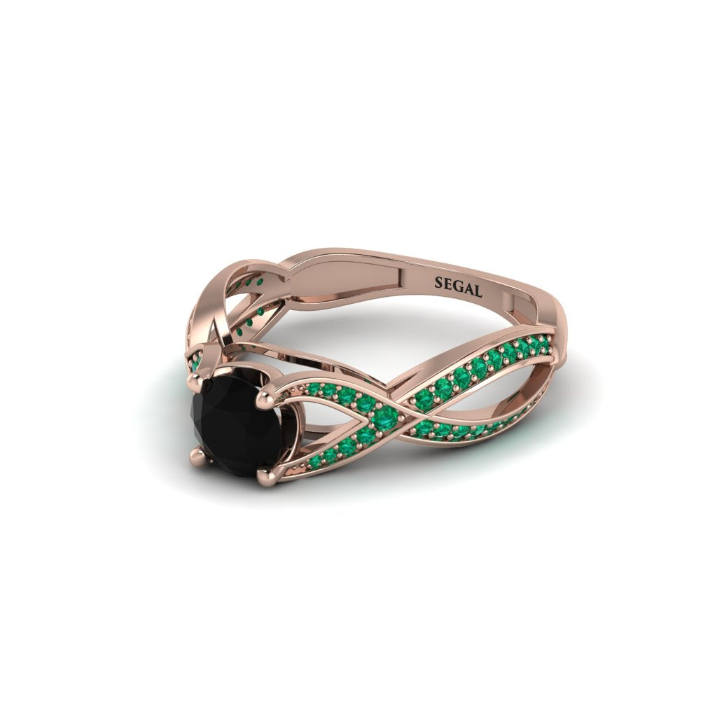 Black Diamond Eternal Twist Engagement Ring - Maisie No. 23
