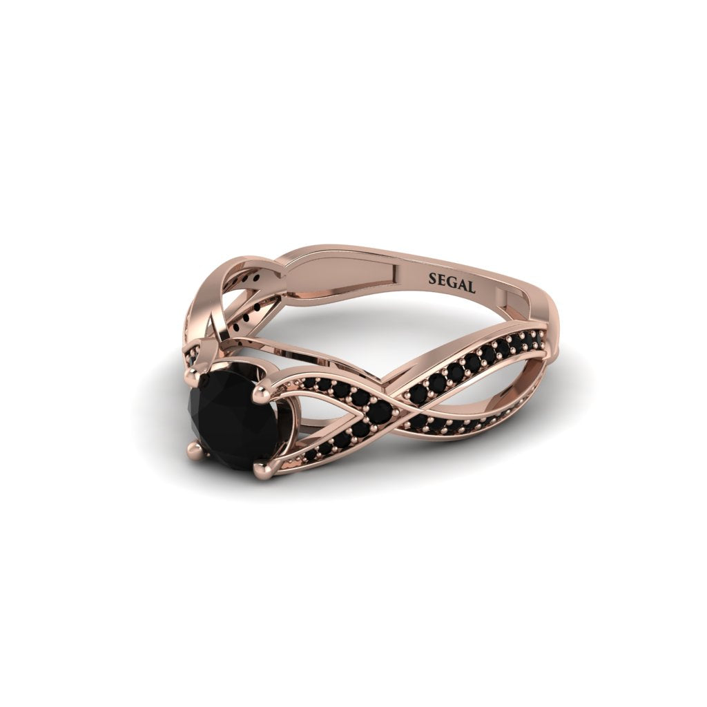 Black Diamond Eternal Twist Engagement Ring - Maisie No. 38