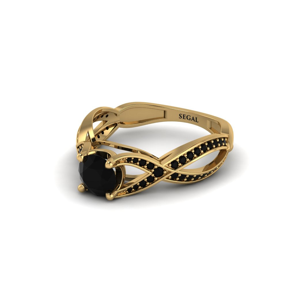Black Diamond Eternal Twist Engagement Ring - Maisie No. 37