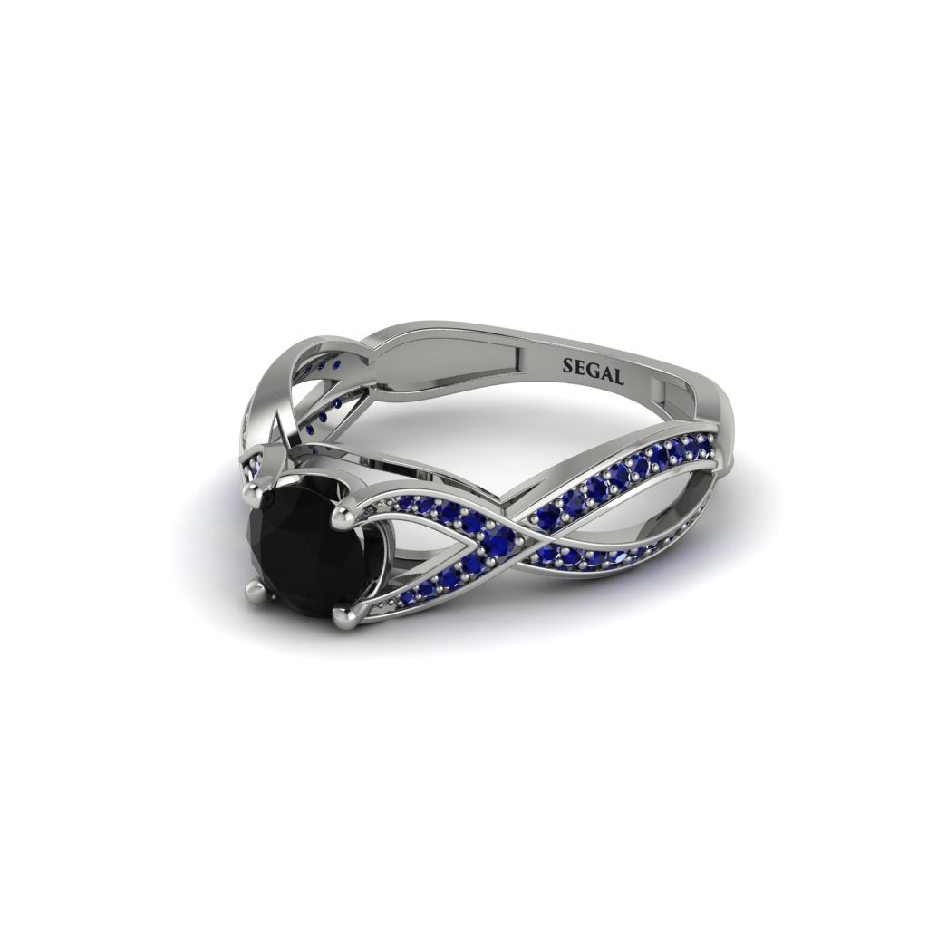 Black Diamond Eternal Twist Engagement Ring - Maisie No. 69
