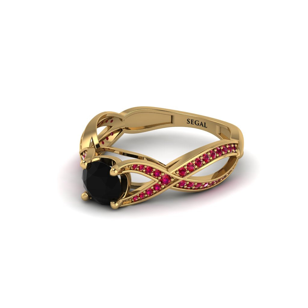 Black Diamond Eternal Twist Engagement Ring - Maisie No. 52