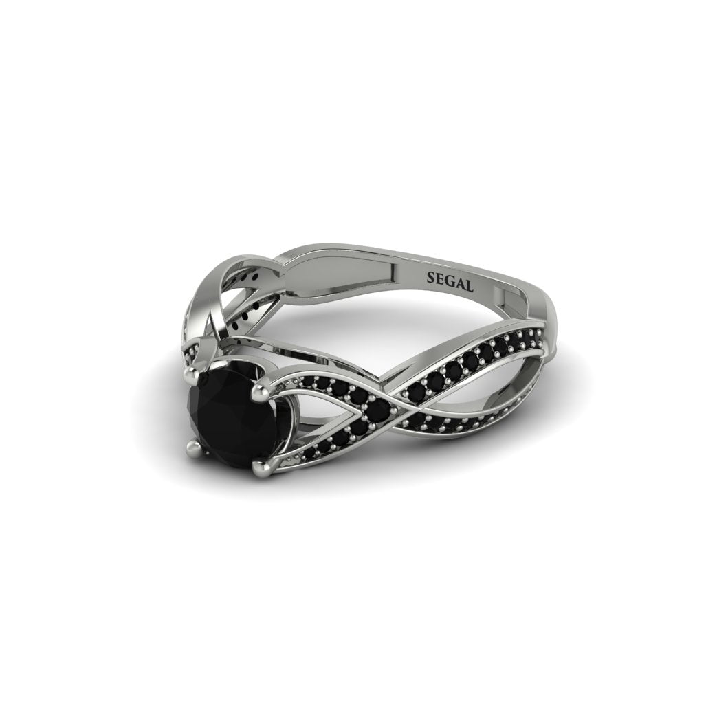 Black Diamond Eternal Twist Engagement Ring - Maisie No. 39