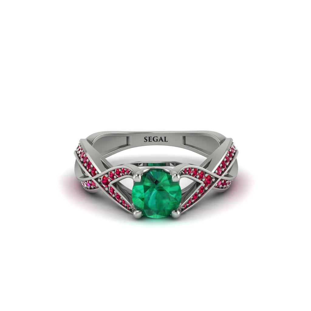 Emerald Eternal Twist Engagement Ring - Maisie No. 51