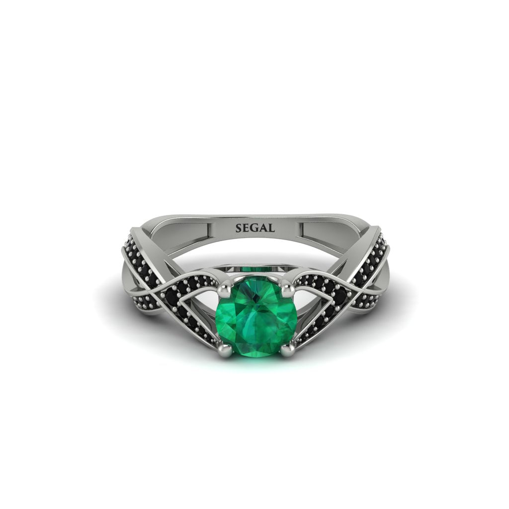 Emerald Eternal Twist Engagement Ring - Maisie No. 36