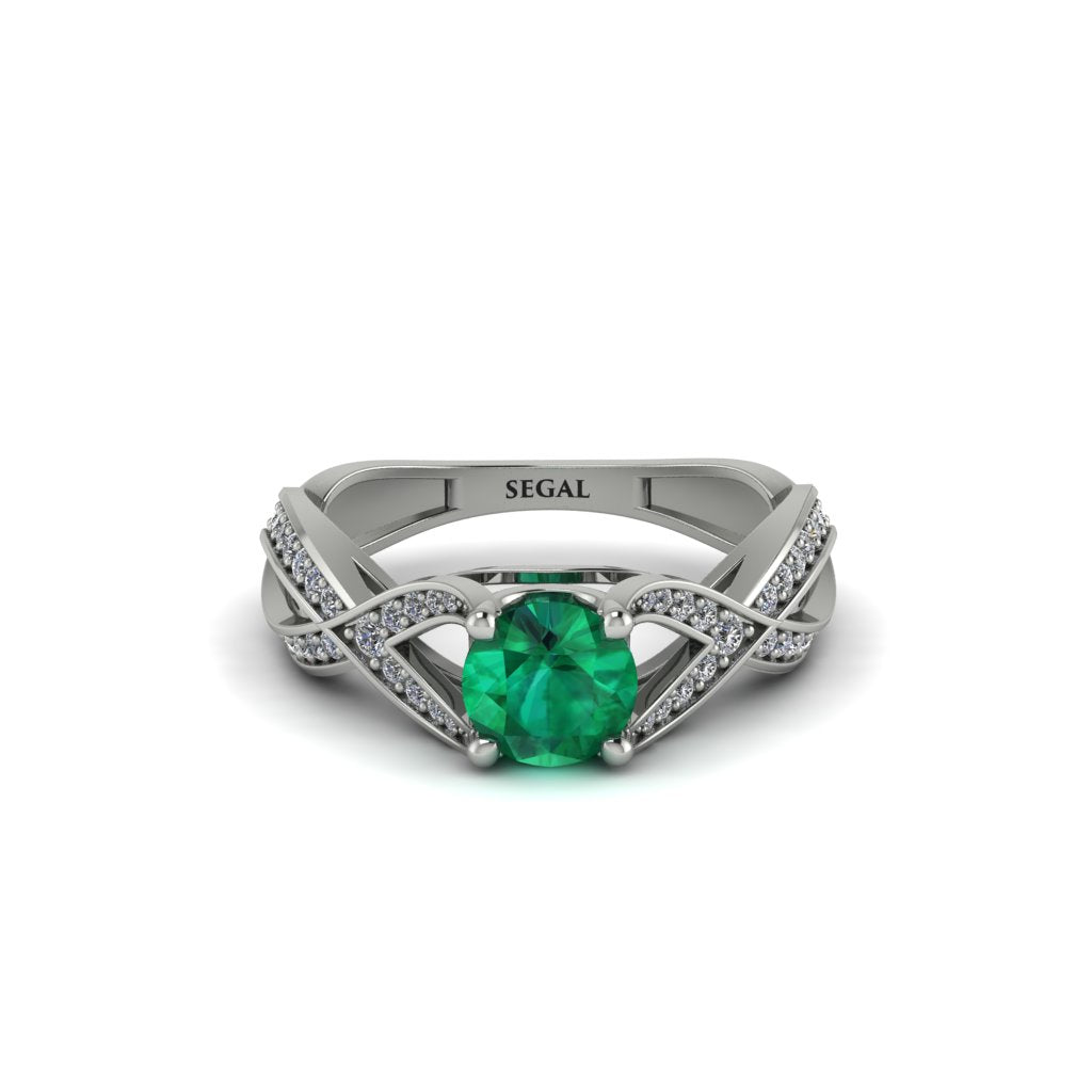 Emerald Eternal Twist Engagement Ring - Maisie No. 6