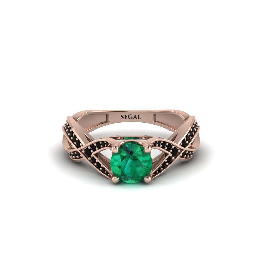 Emerald Eternal Twist Engagement Ring - Maisie No. 35