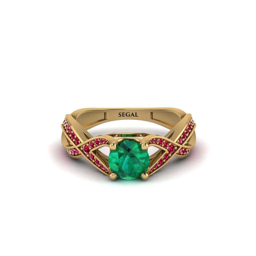 Emerald Eternal Twist Engagement Ring - Maisie No. 49