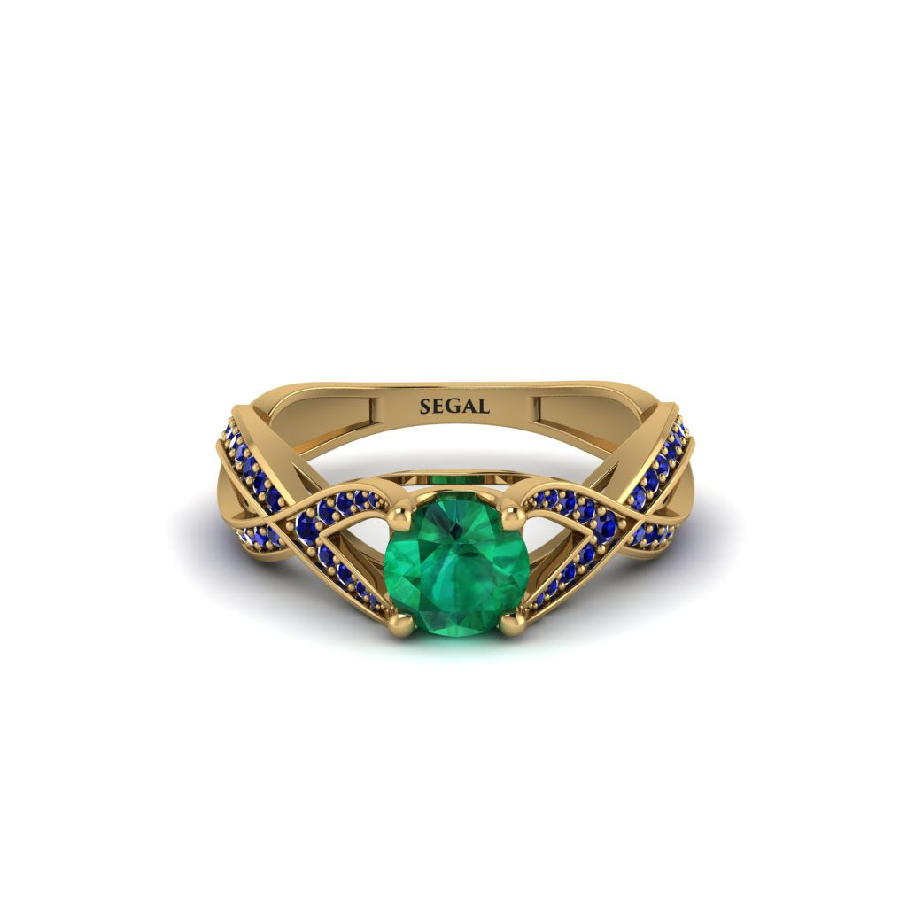 Emerald Eternal Twist Engagement Ring - Maisie No. 64