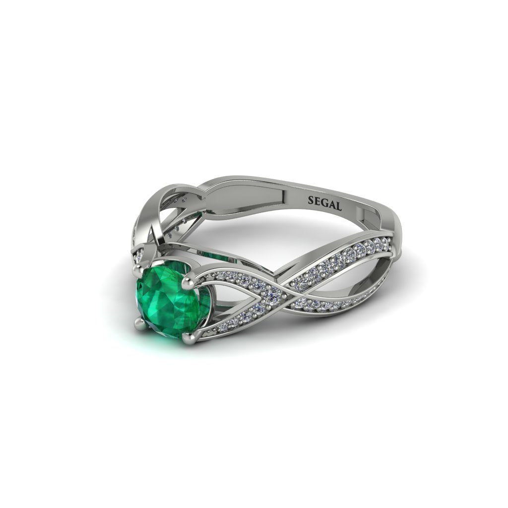 Emerald Eternal Twist Engagement Ring - Maisie No. 6