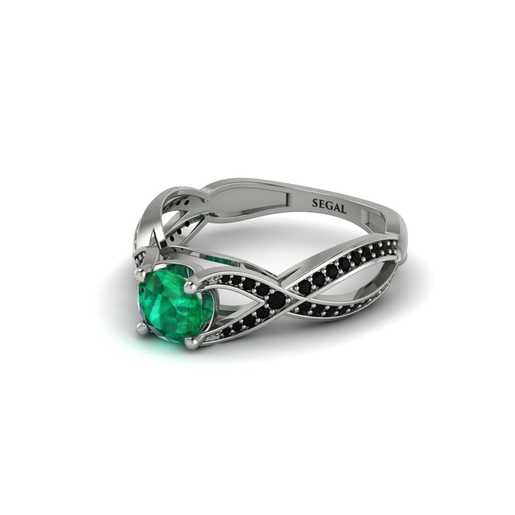 Emerald Eternal Twist Engagement Ring - Maisie No. 36