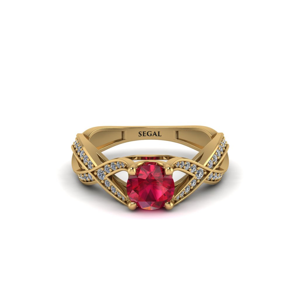 Ruby Eternal Twist Engagement Ring - Maisie No. 10