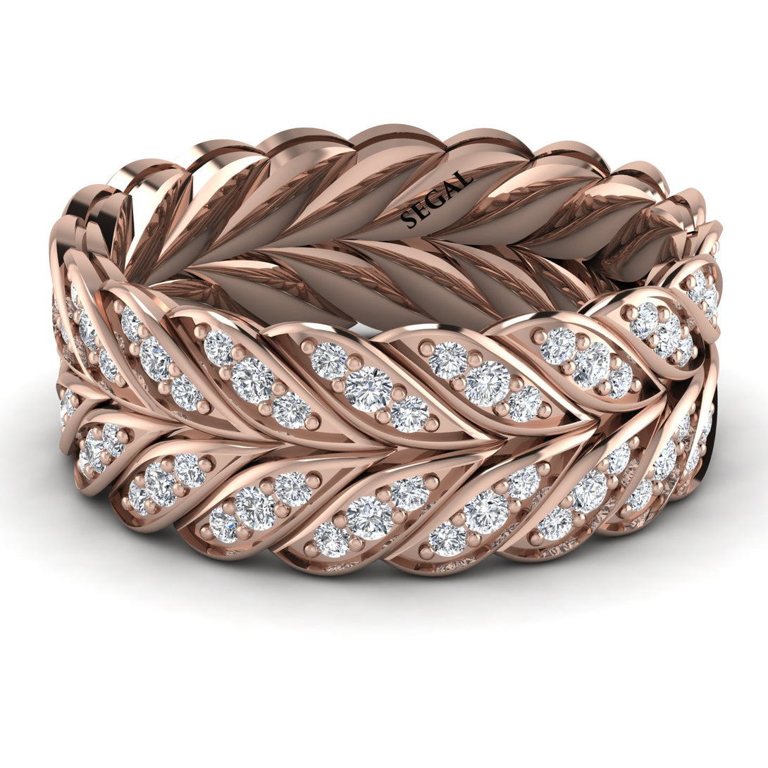 Diamond Eternity Leaf Gold Wedding Ring - Kara No. 2