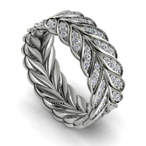 Diamond Eternity Leaf Gold Wedding Ring - Kara No. 3 image 1