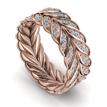Diamond Eternity Leaf Gold Wedding Ring - Kara No. 2 image 1