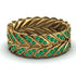 Emerald Eternity Leaf Gold Wedding Ring - Kara No. 4