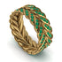 Emerald Eternity Leaf Gold Wedding Ring - Kara No. 4 image 1