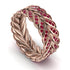 Ruby Eternity Leaf Gold Wedding Ring - Kara No. 11