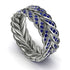 Sapphire Eternity Leaf Gold Wedding Ring - Kara No. 15