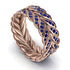 Sapphire Eternity Leaf Gold Wedding Ring - Kara No. 14