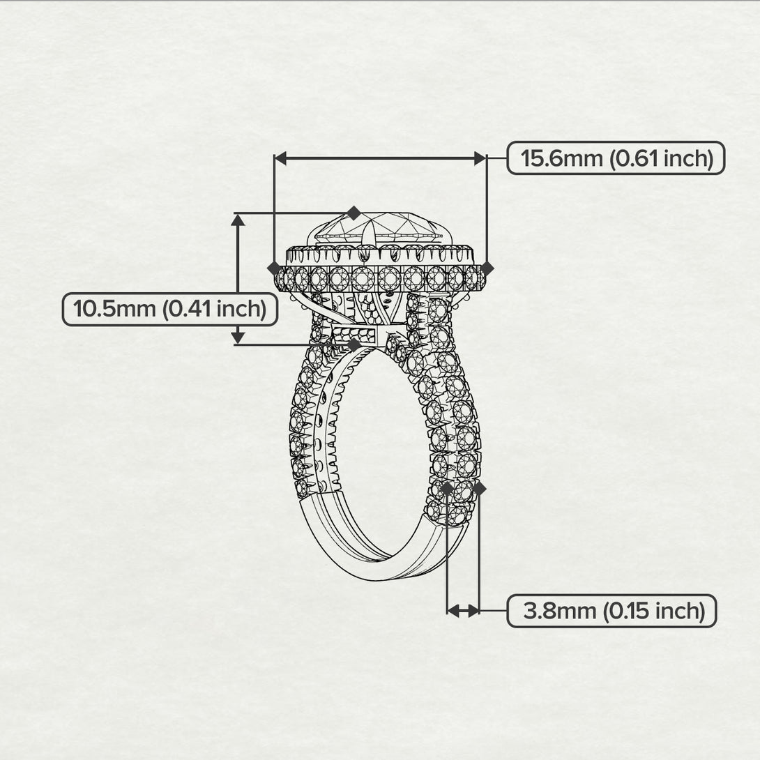 Emerald Pave Double Halo Engagement Ring - Eve No. 4