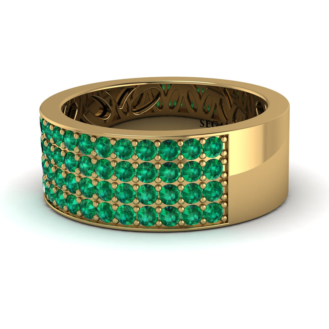 Emerald Everlasting Radiance Wedding Band - Carolina No. 4