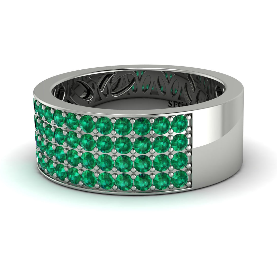 Emerald Everlasting Radiance Wedding Band - Carolina No. 6