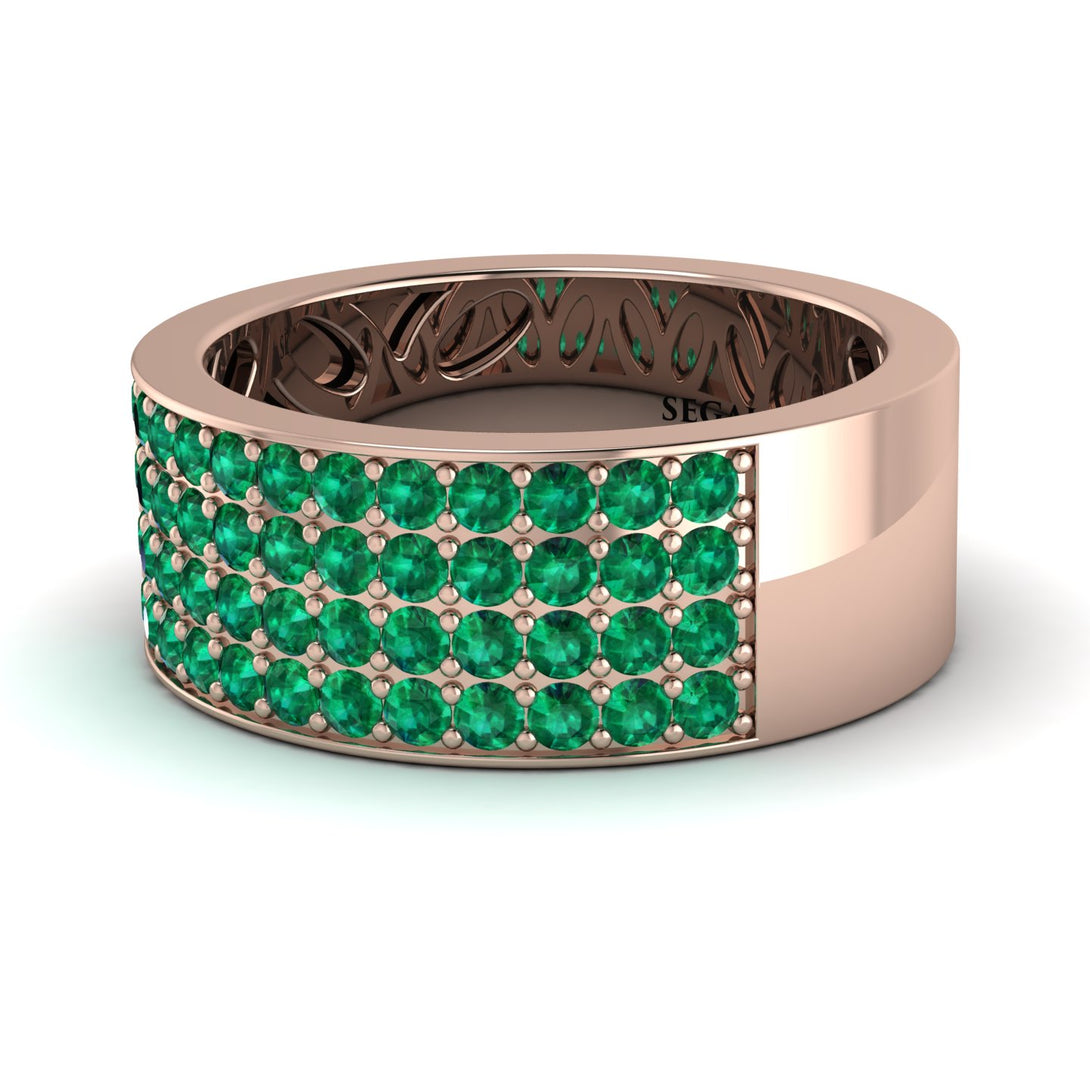 Emerald Everlasting Radiance Wedding Band - Carolina No. 5