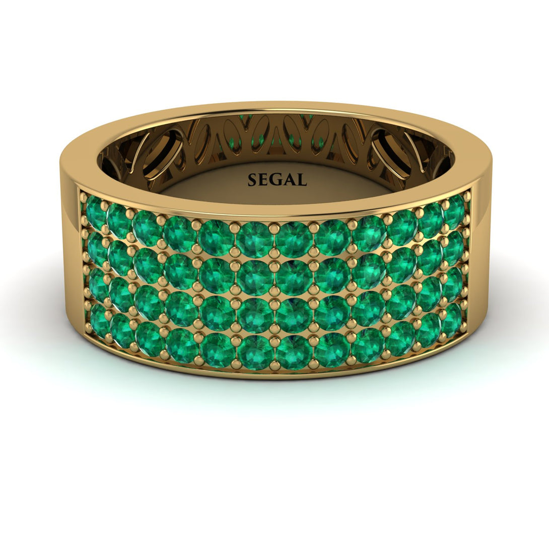 Emerald Everlasting Radiance Wedding Band - Carolina No. 4