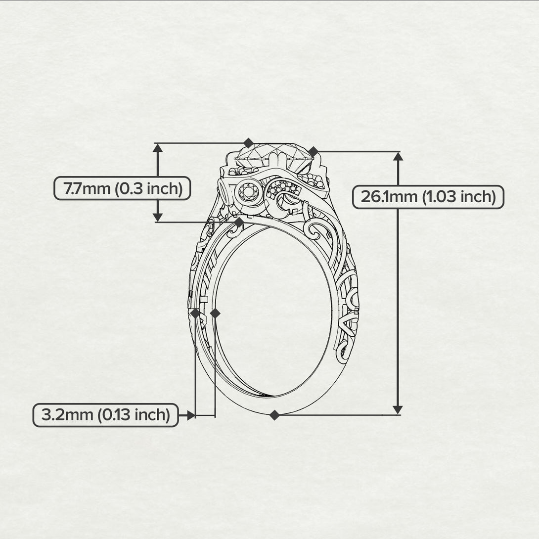 Ruby Ornate Filigree Engagement Ring - Evie No. 41