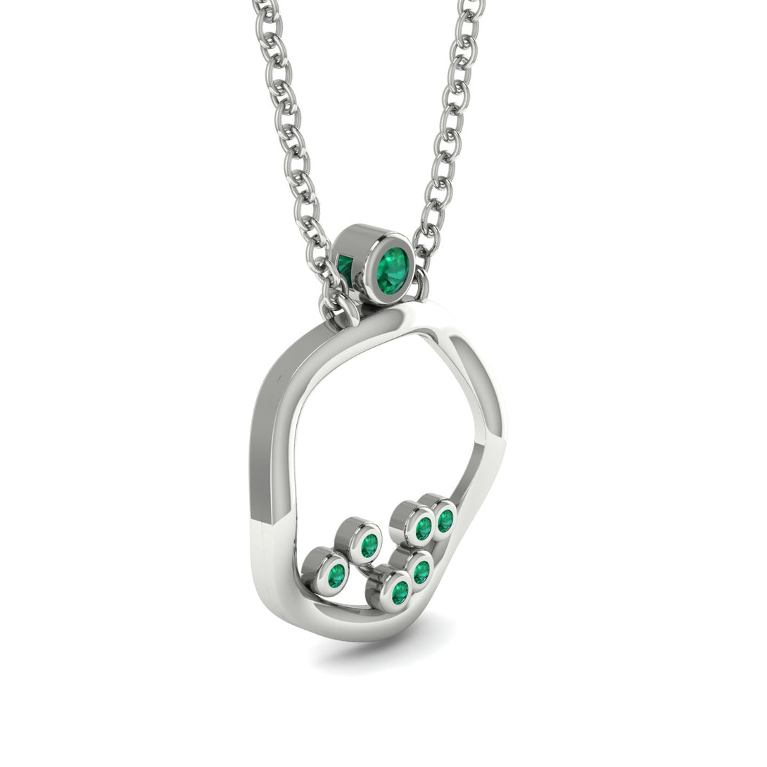 Exclusive Gold Pendant With Natural Emerald - Willow No. 6