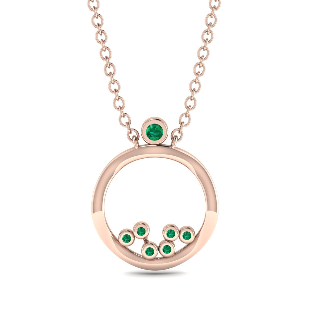 Exclusive Gold Pendant With Natural Emerald - Willow No. 5