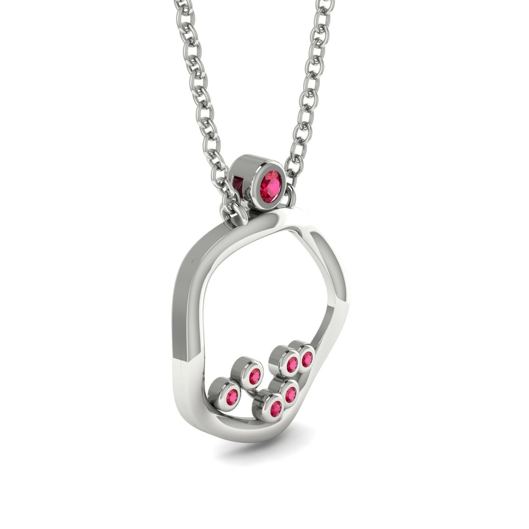Exclusive Gold Pendant With Natural Ruby - Willow No. 12