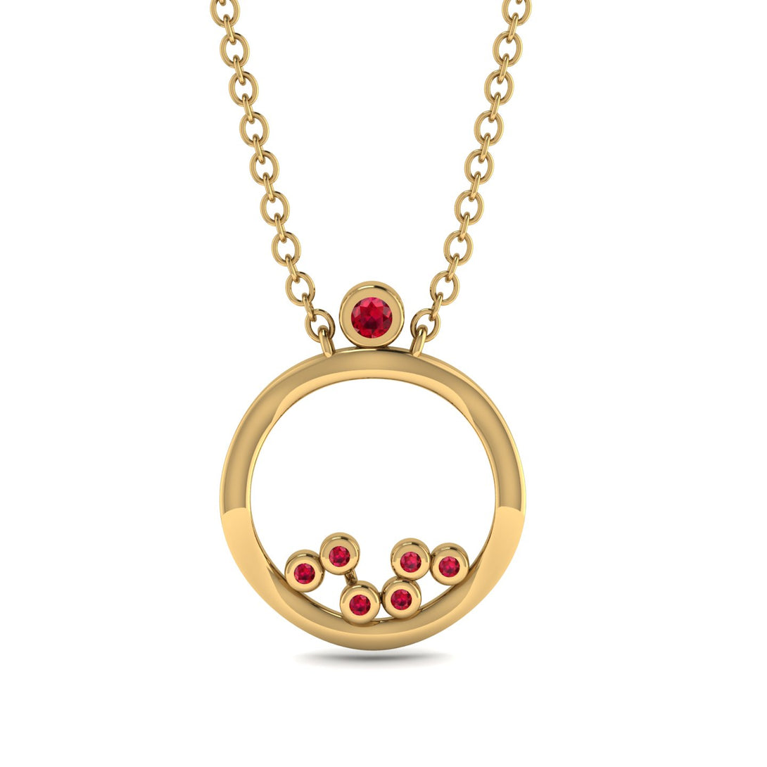 Exclusive Gold Pendant With Natural Ruby - Willow No. 10