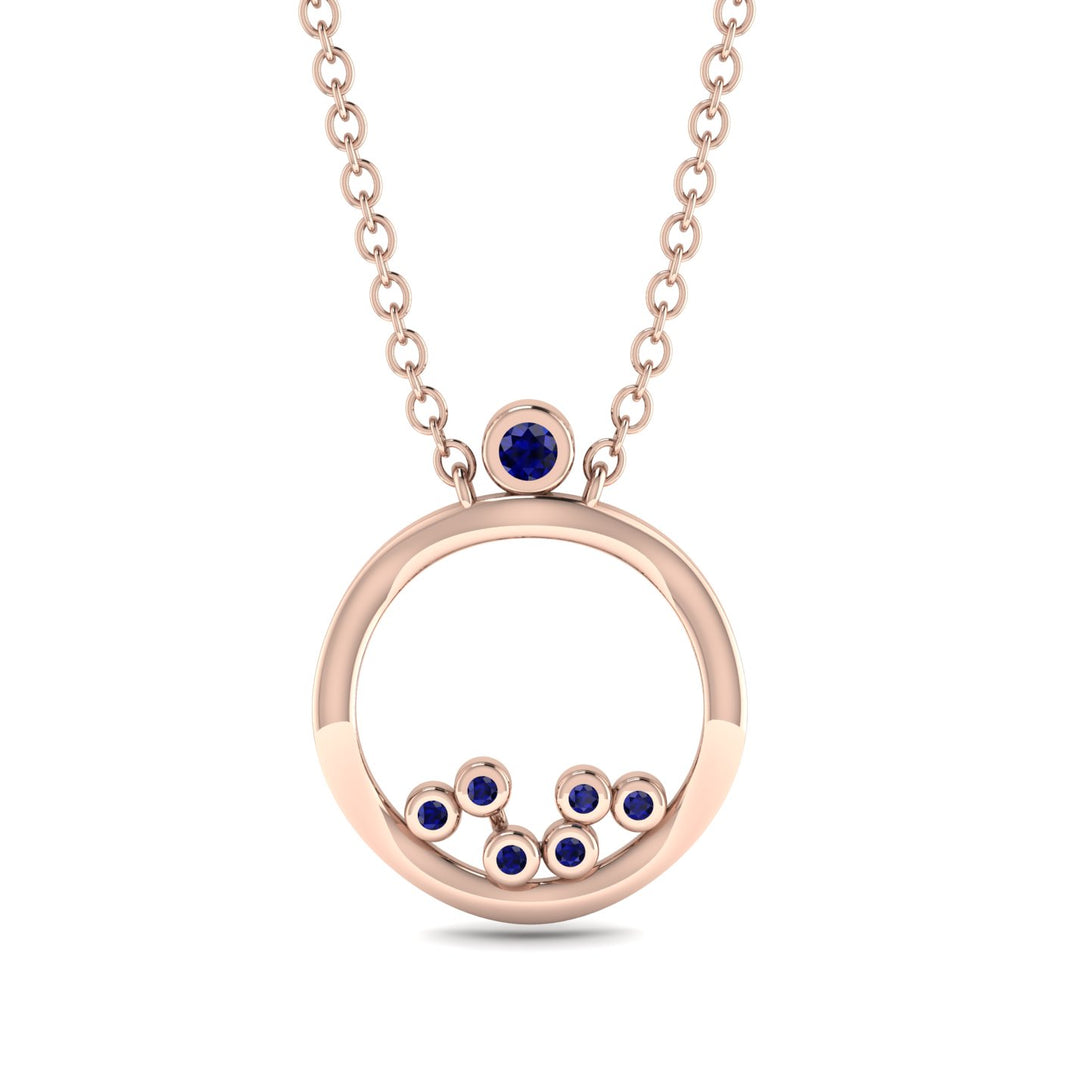 Exclusive Gold Pendant With Natural Sapphire - Willow No. 14