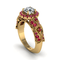 Exclusive Halo Diamond Milgrain Engagement Ring - Kendra No. 46 image 1
