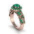 Exclusive Halo Emerald Milgrain Engagement Ring - Kendra No. 20