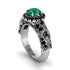 Exclusive Halo Emerald Milgrain Engagement Ring - Kendra No. 36