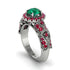 Exclusive Halo Emerald Milgrain Engagement Ring - Kendra No. 51