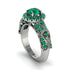 Exclusive Halo Emerald Milgrain Engagement Ring - Kendra No. 21