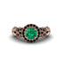 Exclusive Halo Emerald Milgrain Engagement Ring - Kendra No. 35