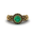 Exclusive Halo Emerald Milgrain Engagement Ring - Kendra No. 34