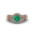 Exclusive Halo Emerald Milgrain Engagement Ring - Kendra No. 5 image 2