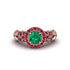 Exclusive Halo Emerald Milgrain Engagement Ring - Kendra No. 50 image 2