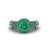 Exclusive Halo Emerald Milgrain Engagement Ring - Kendra No. 21